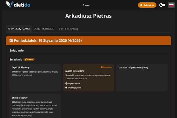 Menu dla rodziców